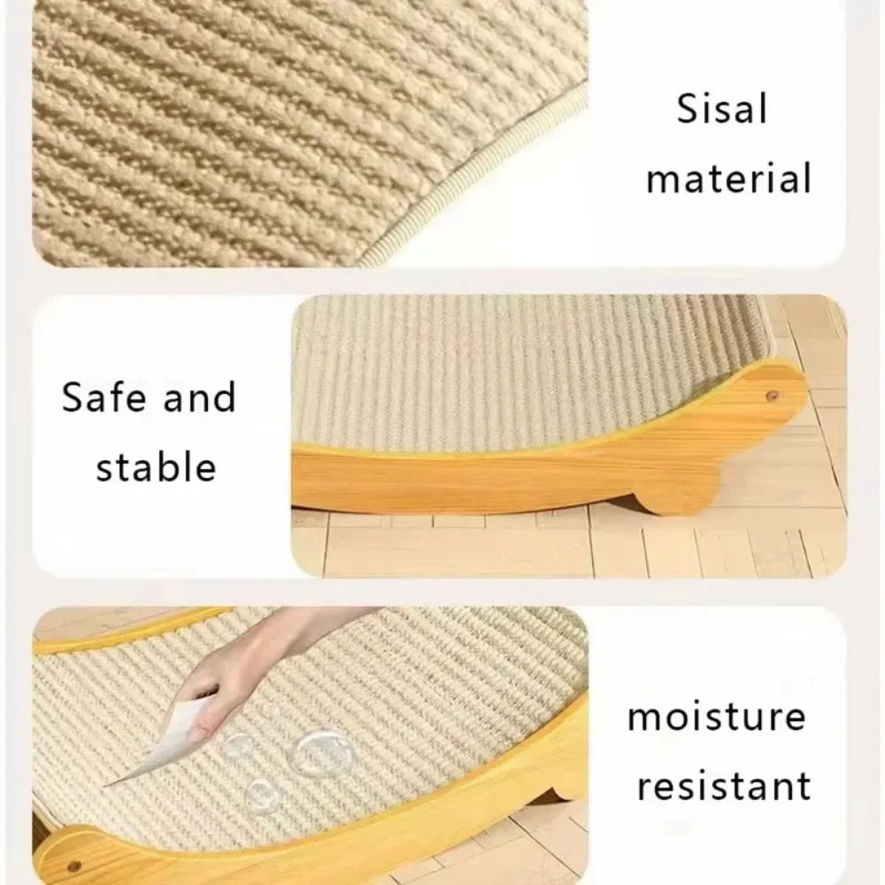 3-in-1 Cat Scratching Board Sisal Felt Combo Detachable Pad Pet Bed Durable Multi-Level Claw Training for Multi-Cat Households