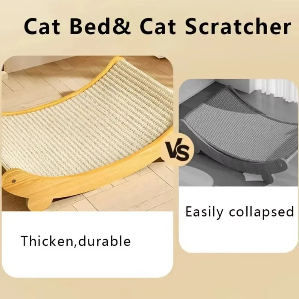 3-in-1 Cat Scratching Board Sisal Felt Combo Detachable Pad Pet Bed Durable Multi-Level Claw Training for Multi-Cat Households