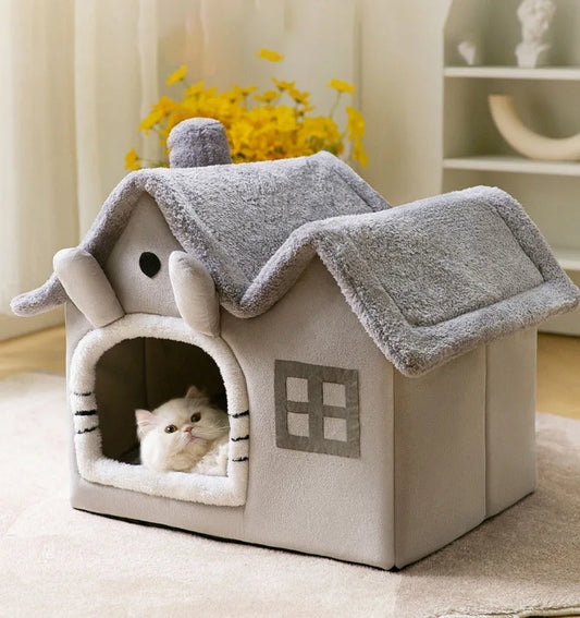 Pet Supplies Washable Warm Plush Soft Pet House Foldable Bed for Small Medium Large Dogs Cats