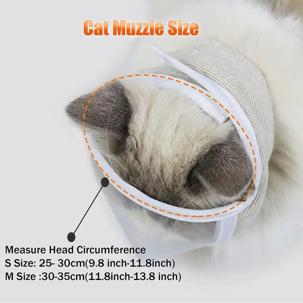 Pet Muzzle Anti-bite Adjustable Breathable Anti-scratch Small Pet Transparent Grooming Muzzle Cat Supplies