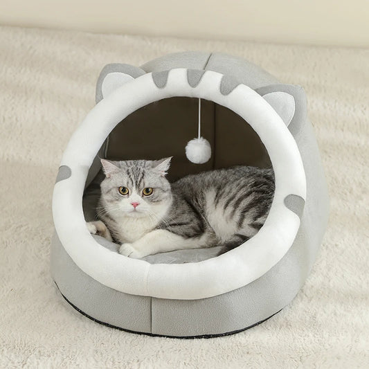 Super Cat Bed Warm Pet House Kitten Cave Cushion Cat House Warm Sleeping Basket Tent Small Dog Mat Supplies Bed For Cats